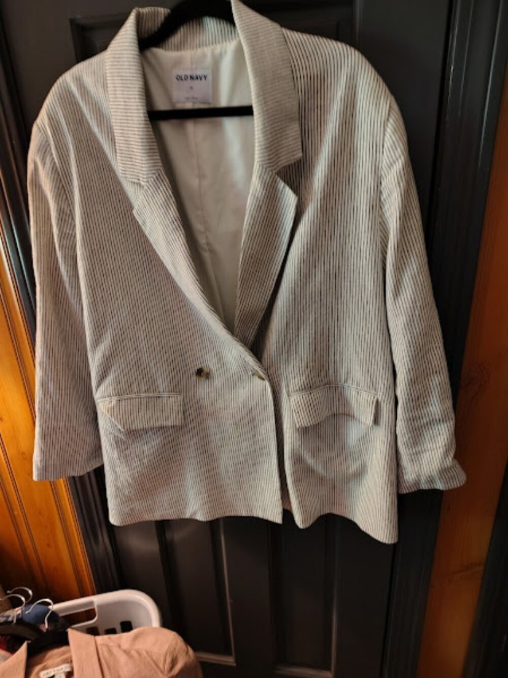 Casual Blazer White with black stripes Old Navy XL